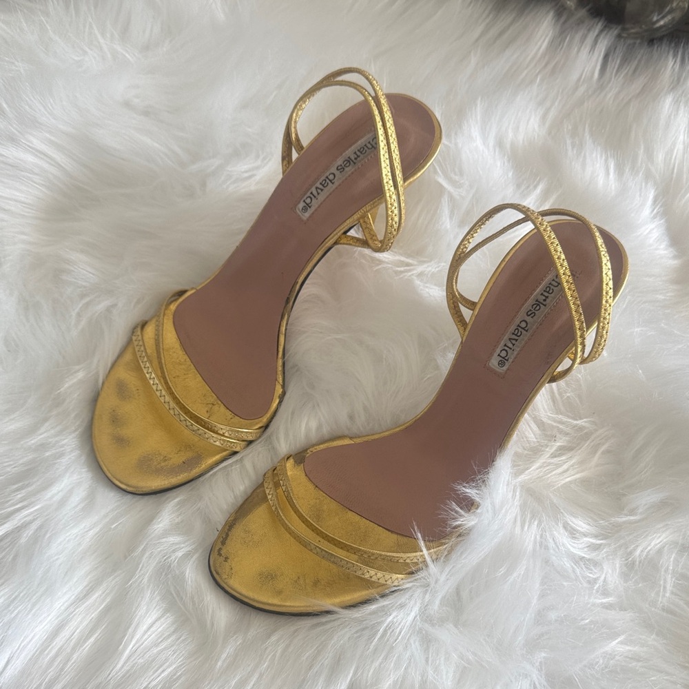 Charles David Yellow Strappy Heels